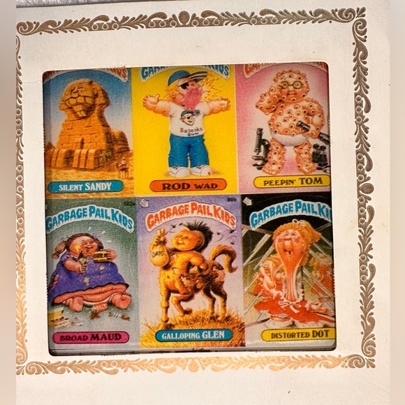 Rare Vtg MCM 1986 Glass Six Different Images Of Garbage Pail Kids Carnival Prize - Picture 5 of 15